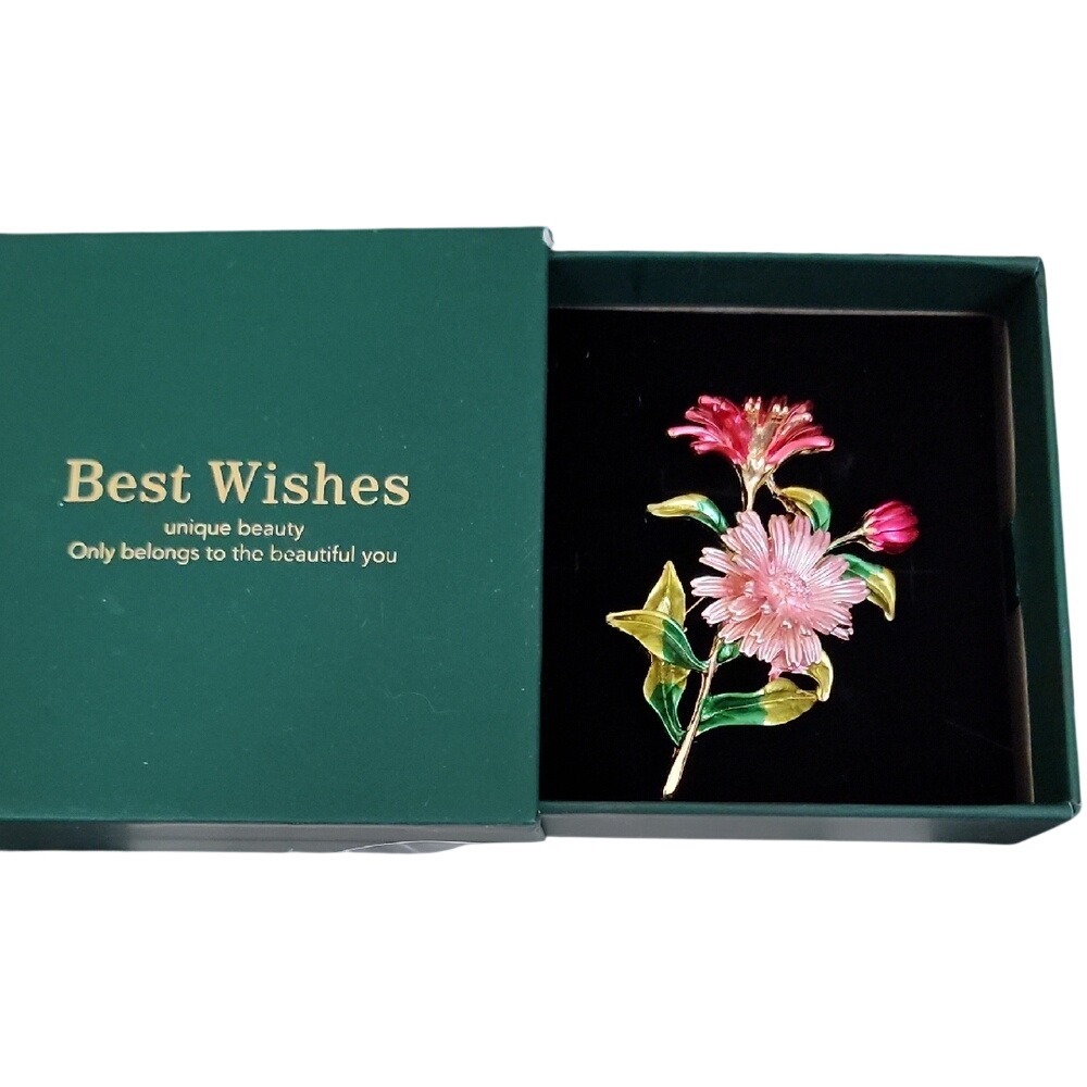 NIB Best‎ Wishes Flower Brooch